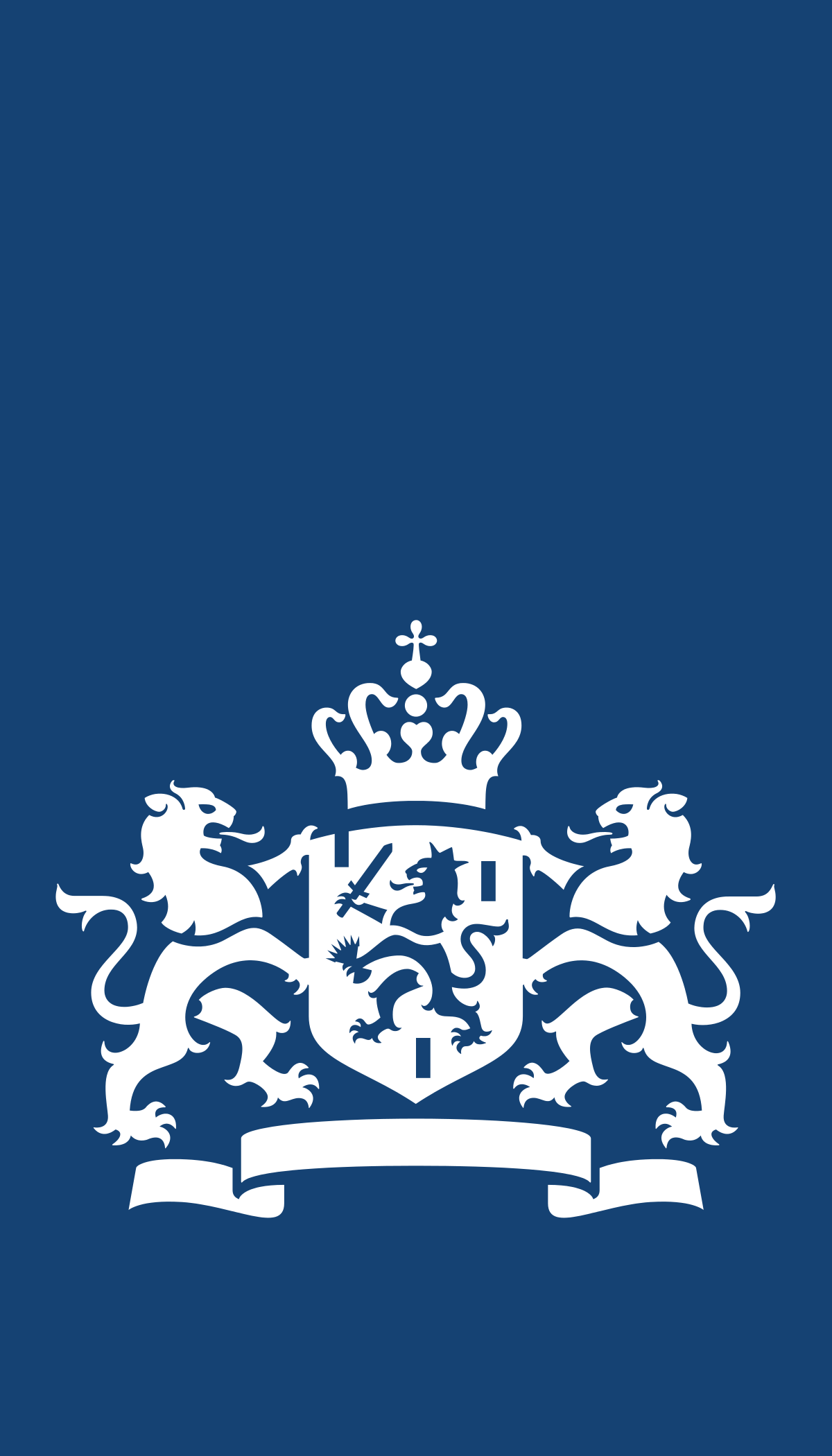 Logo Rijksoverheid op blauwe achtergrond